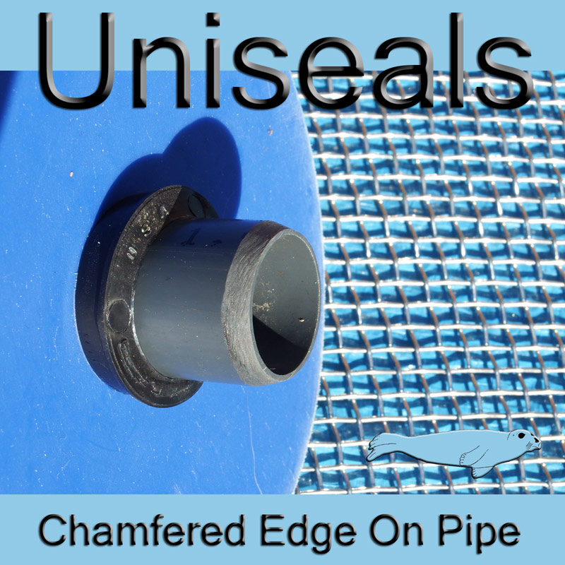 Uniseal pipe chamfered edge
